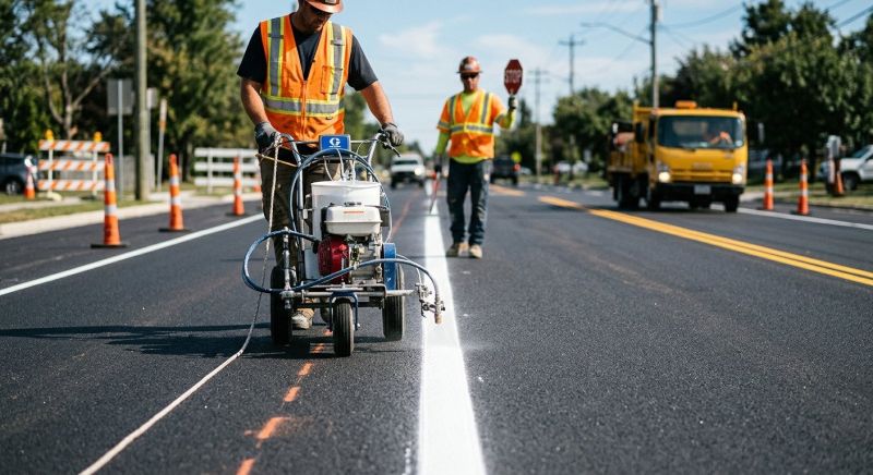 Commercial Asphalt Painting in Roswell, GA